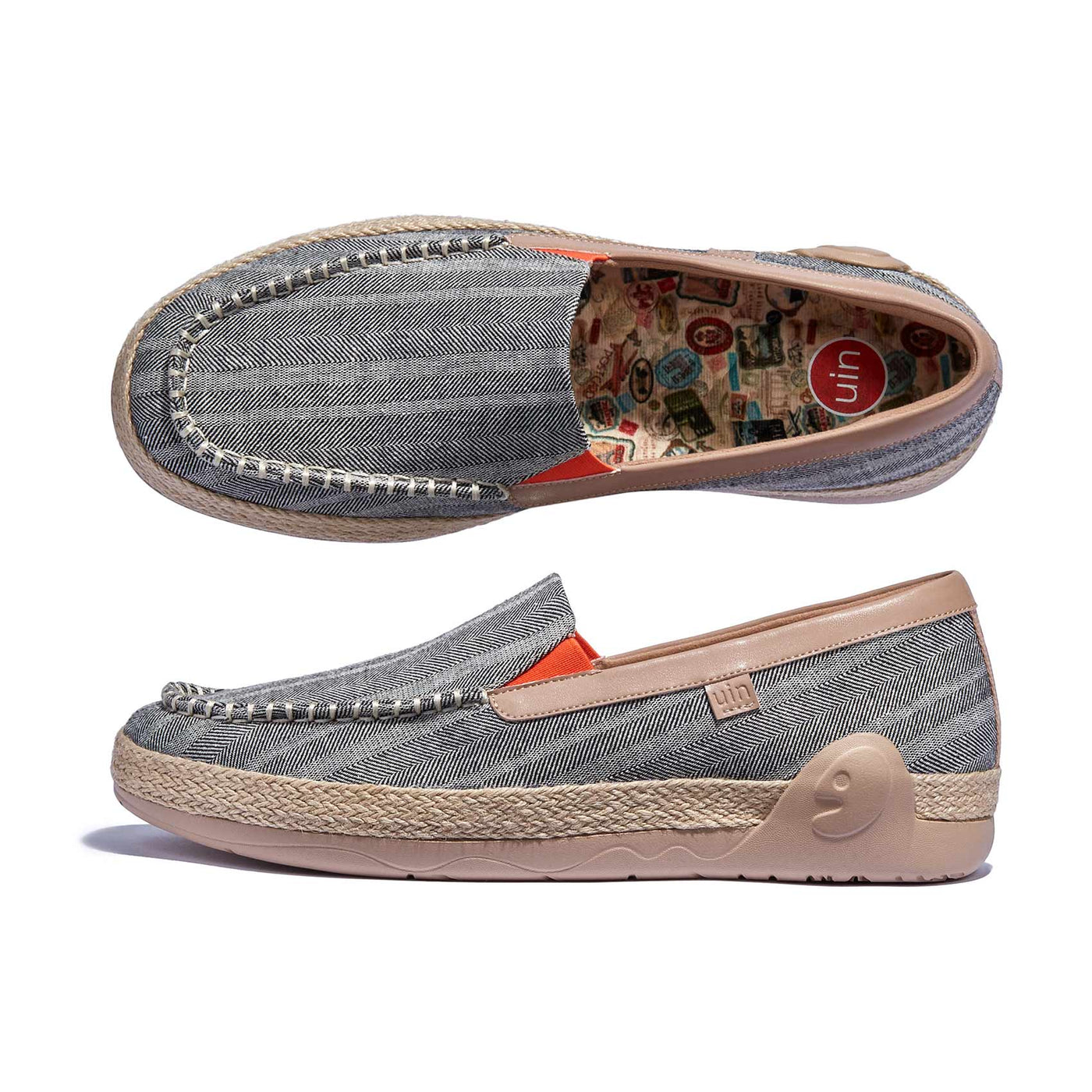 UIN Men Galaxy Grey Marbella V Men Canvas loafers