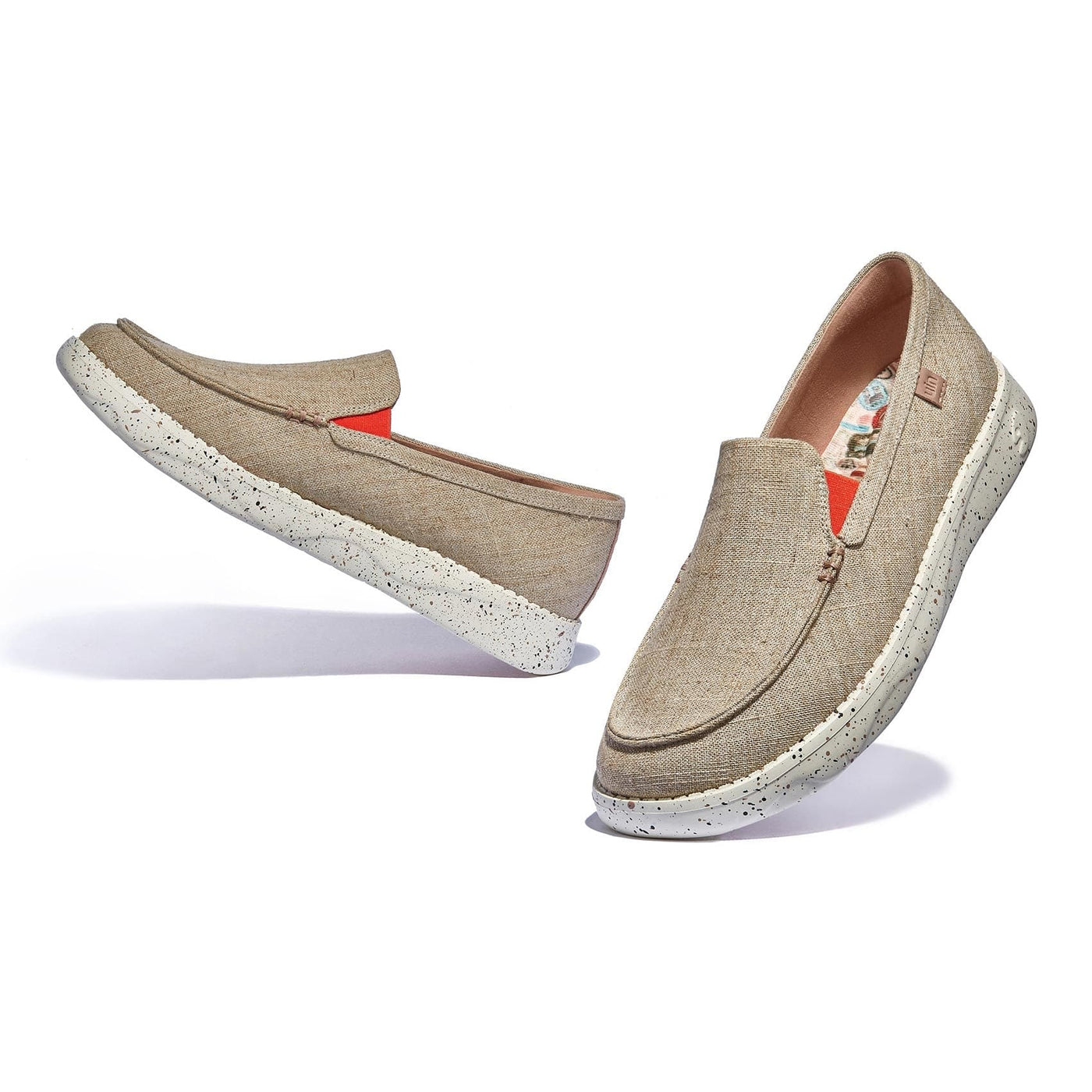 UIN Men Linen White Tarragona III Men Canvas loafers