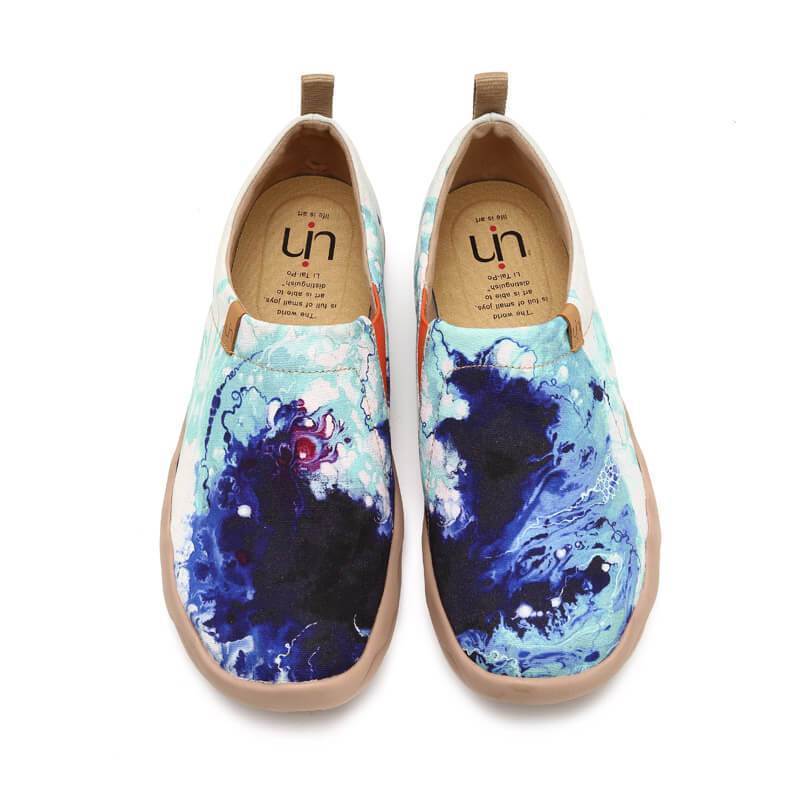 UIN Men Mottled Blue Canvas loafers