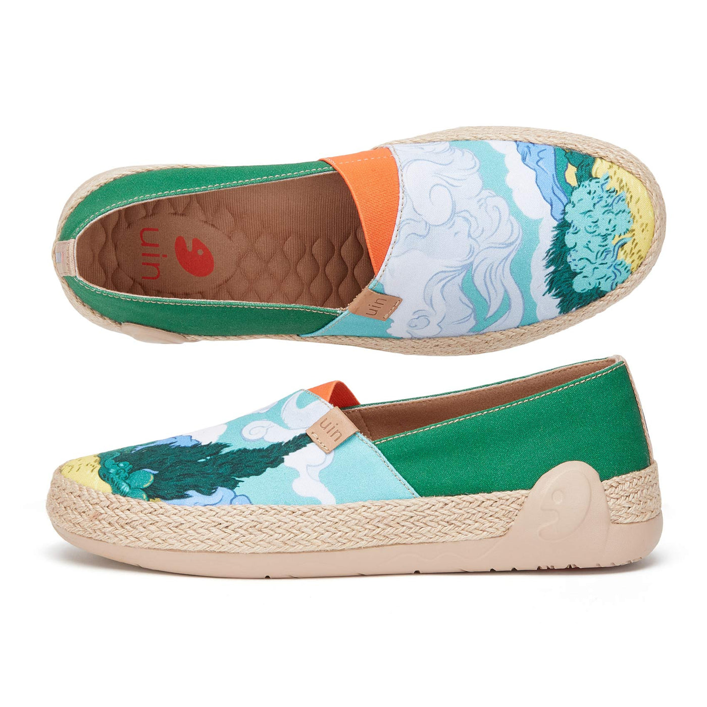 UIN Men Van Gogh Wheatfield with Cypresses Marbella I Men Canvas loafers