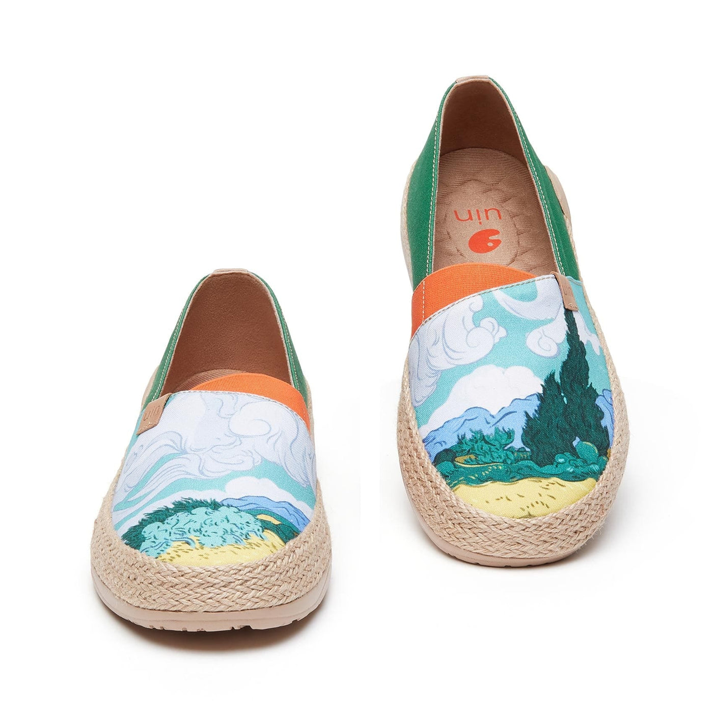 UIN Men Van Gogh Wheatfield with Cypresses Marbella I Men Canvas loafers