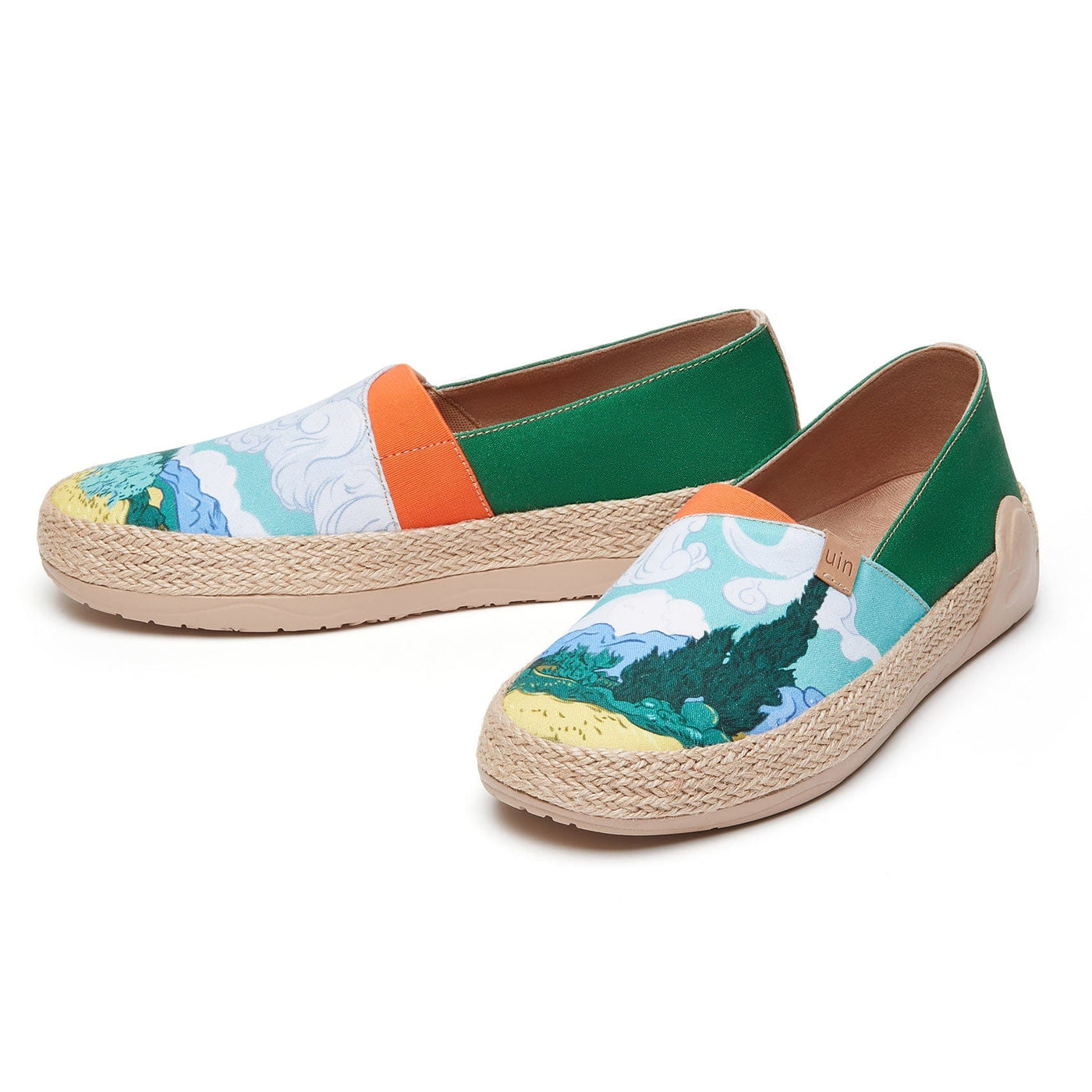 UIN Men Van Gogh Wheatfield with Cypresses Marbella I Men Canvas loafers