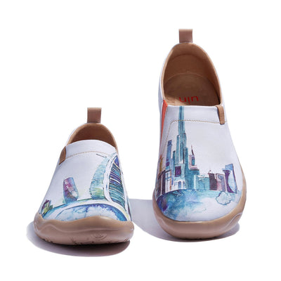 UIN Men Watercolor Skyline Toledo I Men Canvas loafers