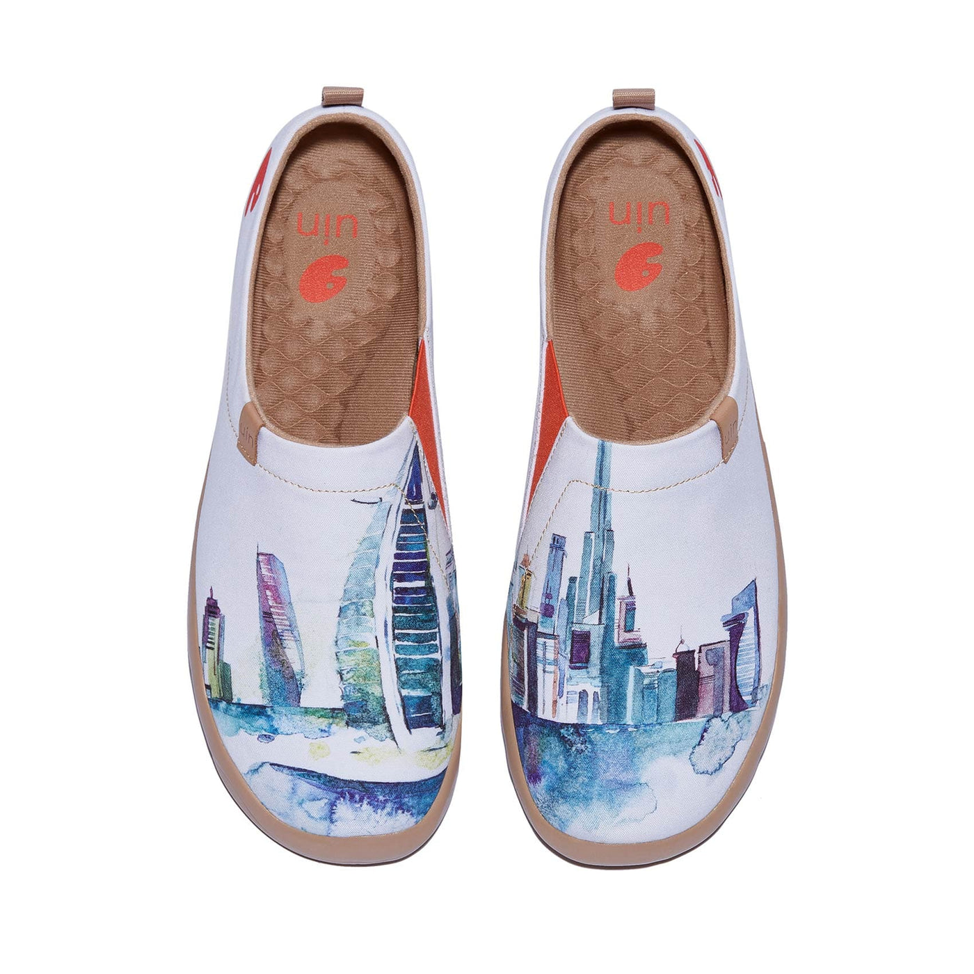 UIN Men Watercolor Skyline Toledo I Men Canvas loafers