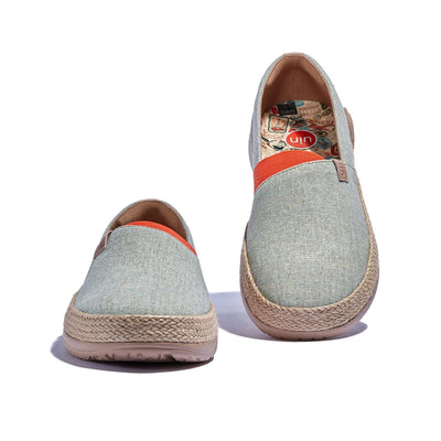 UIN Women Grey Green Marbella I Women Canvas loafers