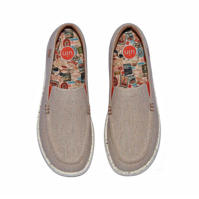 UIN Women Khaki Brown Tarragona III Women Canvas loafers