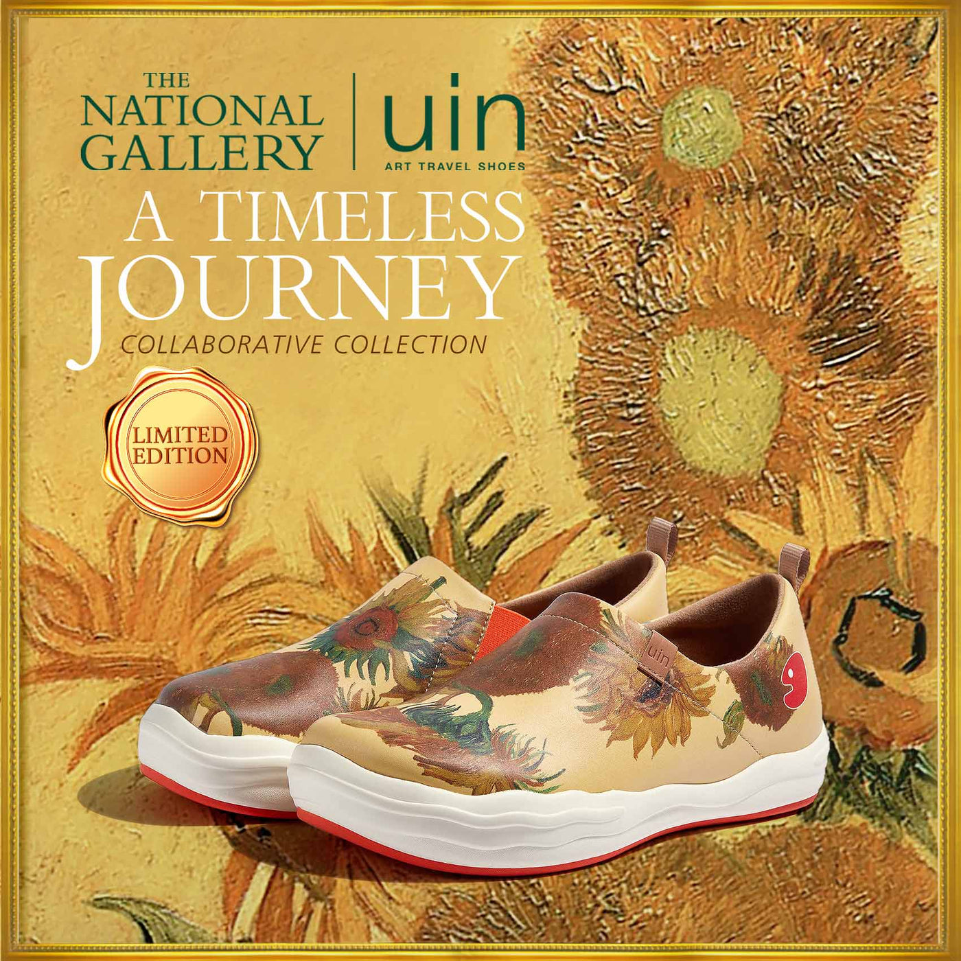 UIN Women Van Gogh Sunflowers Toledo VIII Women Canvas loafers