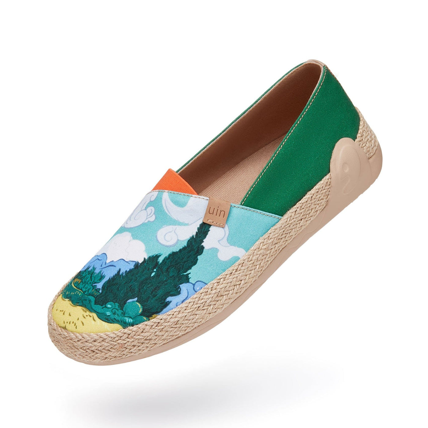 UIN Women Van Gogh Wheatfield with Cypresses Marbella I Women Canvas loafers